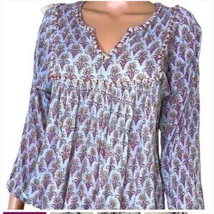 Rachel Zoe Beaded Floral Peasant Top